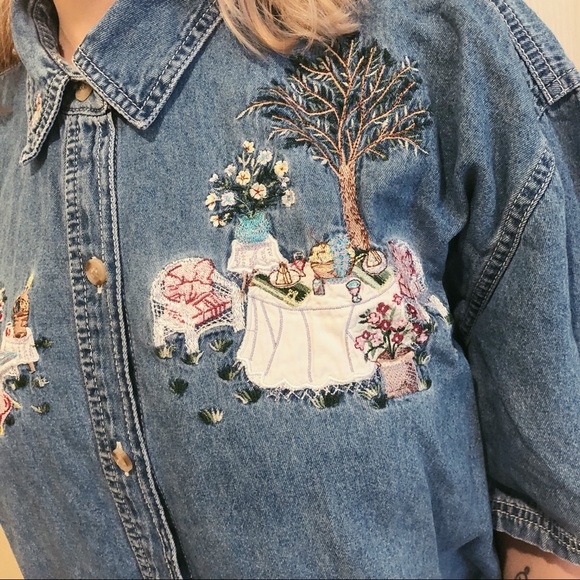 LAST CHANCE 🚨 Vintage embroidered button up - Picture 4 of 6